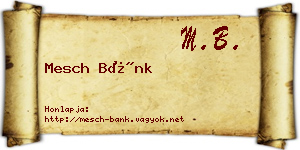Mesch Bánk névjegykártya
